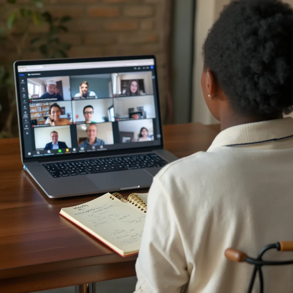 Osoba studující online kurz na notebooku